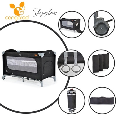 Cangaroo Детска кошара Skyglow 2 черен (109386)