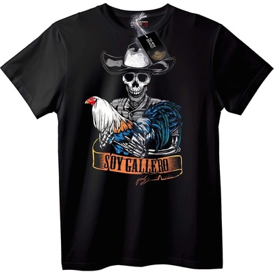 NOONEBRAND Тениска Черепен Каубой Петел - 5XL, White