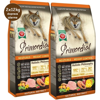 Primordial GF Adult Dog Sterilized&Weight Control Turkey & Salmon 2 x 12 kg