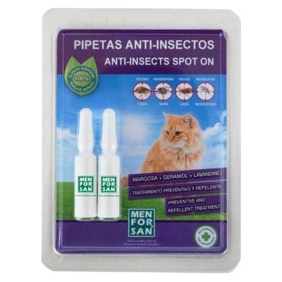 MENFORSAN Antiparazitné pipety pre mačky na prírodnej báze 2x1,5ml