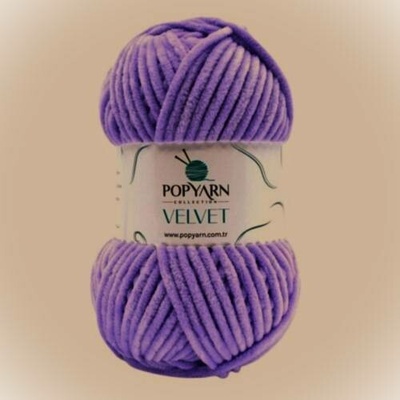POPYARN Pletací příze Velvet B053 - fialová
