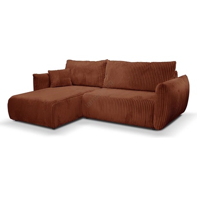 Laski Универсална разтегателна ъглова холна гарнитура тип l frida с място за съхранение, кафява (lk0062)