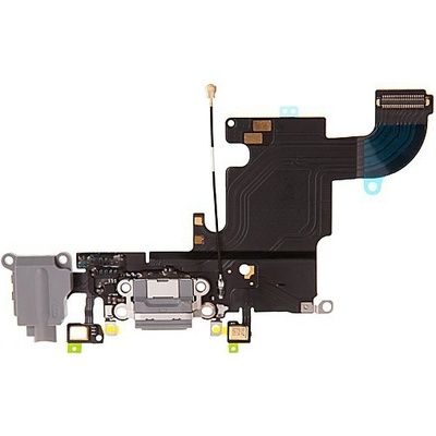 AppleMix Napájací a dátový konektor s flex káblom + audio konektor + GSM anténa + mikrofóny pre Apple iPhone 6S - sivý - kvalita A+