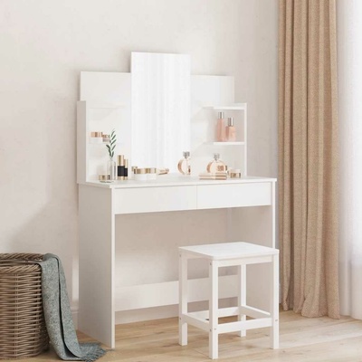 Nábytek XL se zrcadlem bílý 96 x 39 x 142 cm 837574