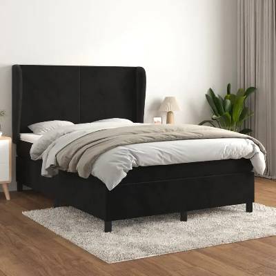 vidaXL 11461.3129089 Boxspring postel s matrací černá samet