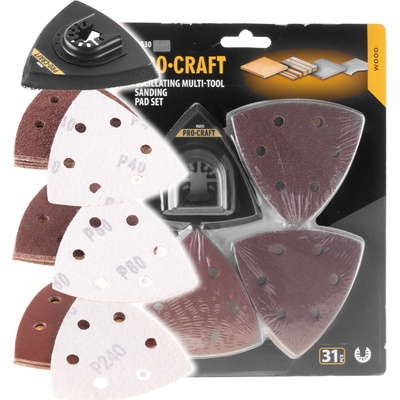 Sada nástavců a brusných výseků pro multifunkční oscilační brusku Procraft MB30