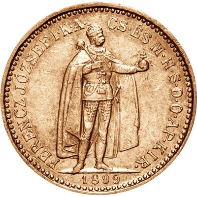 Uherská mincovna Zlatá mince Desetikoruna Františka Josefa I. Uherská ražba 1912 3,387 g