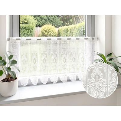 Škodák Vitrážová záclona - ornamenty s kvetmi - vzor 44388