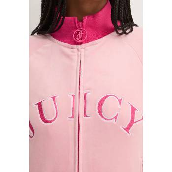 Juicy Couture Кадифен суичър Juicy Couture TANYA TRACKTOP в розово с апликация JCSCT224417 (JCSCT224417.121)