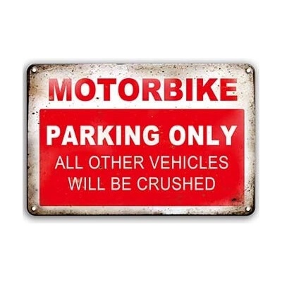 Plechová ceduľa Motorbike - Parking Only