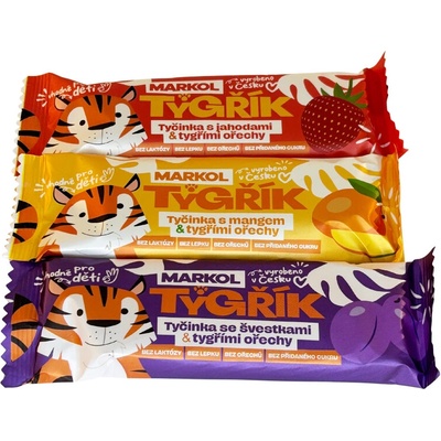 Markol Tiger Bar jahoda, mango, slivka 3 x 30 g