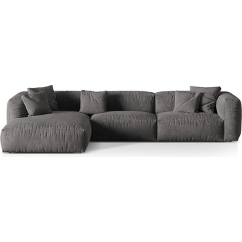 Micadoni Сив кадифен модулен ъглов диван (ляв ъгъл) Martina - Micadoni (MIC_LC_120_F1_MARTINA6)