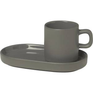 BLOMUS Комплект от 2 бр. чаши за еспресо PILAR, 50 мл - цвят сив (Pewter) (BLOMUS-63972)