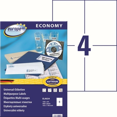 Avery Zweckform Europe100 ELA024 Samolepicí etikety 105x148 mm 400 ks bílé