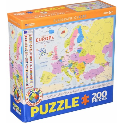 EUROGRAPHICS - Puzzle Map of Europe 200 - 200 piese