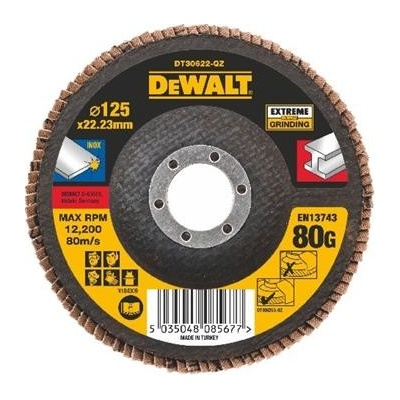 DeWALT DT30622 Brusný lamelový kotouč plochý Extreme na kov 80 G, 125 mm