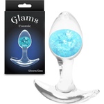  Анален плъг с бляскаво стъклено ядро, 8, 1см. - Cosmic Glams Small Blue (NSTOYS1243)