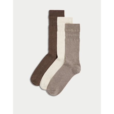 Marks & Spencer 3 чифта чорапи с нежен ръб Marks & Spencer кафяви Marks & Spencer | Kafyav | МЪЖЕ | 42-46