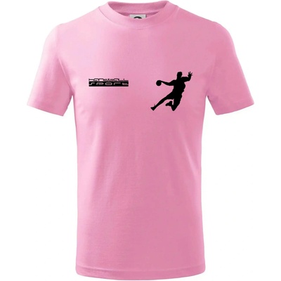 Handball sport tričko dětské bavlněné Růžová