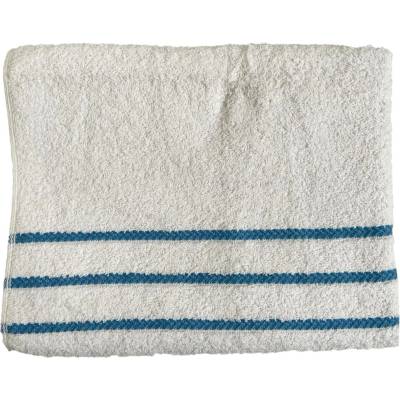 Top textil Osuška Pruhy modré 70 x 130 cm bílá