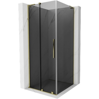 Mexen Velar L плъзгаща се душ кабина 100 x 100 см, графит, злато - 871-100-100-43-50 (871-100-100-43-50)
