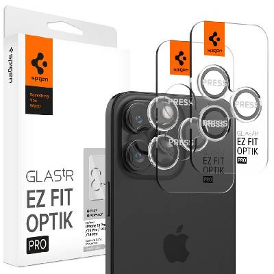 2бр комплекти от протектори за камера на iPhone 14 Pro - Pro Max / 15 Pro - Pro Max / 16 Pro - Pro Max / 17 Pro - Pro Max от Spigen Optik Tr - Crystal Clear (8809896752343)