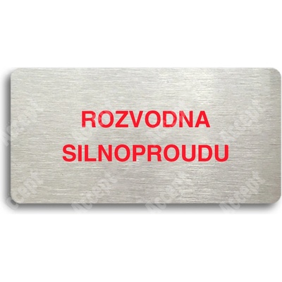 ACCEPT Piktogram ROZVODNA SILNOPROUDU - stříbrná tabulka - barevný tisk bez rámečku