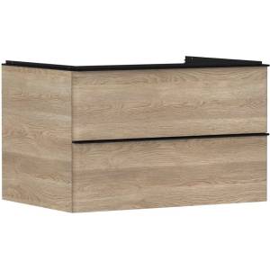 Hansgrohe Xelu Q - Шкафче за умивалник, 50x78x55 см, 2 чекмеджета, естествен дъб/матово черно 54076670 (54076670)