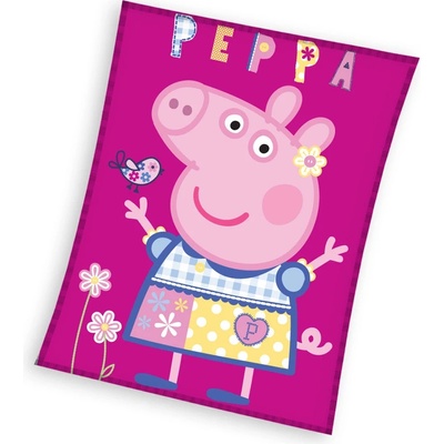 Carbotex Dětská dívčí fleecová deka Prasátko Peppa motiv modelka