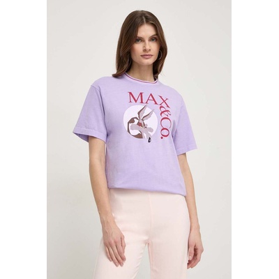 Max&Co Памучна тениска MAX&Co. x CHUFY в лилаво 2418971011200 (2418971011200)