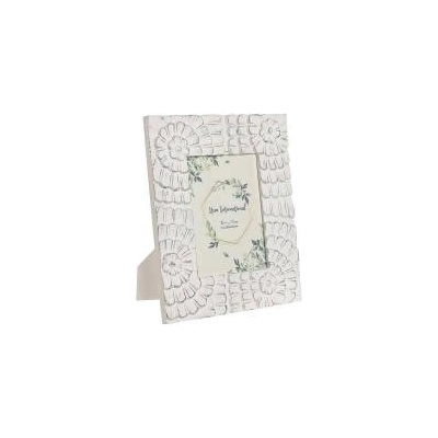 Home ESPRIT Рамка за снимки Home ESPRIT Бял Кристал Дървен MDF романтичен 26, 5 x 1, 5 x 32 cm