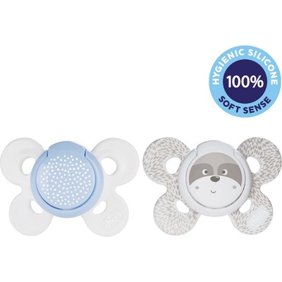 Chicco Physio Comfort silikon chlapec bodky/mýval 2 ks V000909