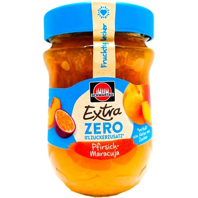 SCHWARTAU Extra ZERO Pfirsich-Maracuja - ovocný džem s broskví a maracujou, bez přidaného cukru - 280g