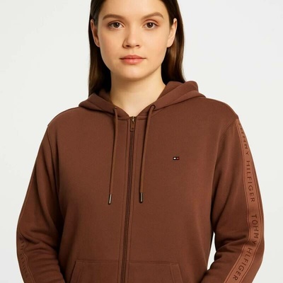 Tommy Hilfiger mikina UW0UW03900 Hnědá Relaxed Fit