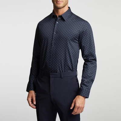 Ted Baker Men's Zuber Slim Fit Geo Long-Sleeve Patterned Shirt - Navy