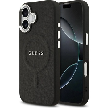 GUESS Калъф Guess - Saffiano, iPhone 17, MagSafe, черен (3666339516635)