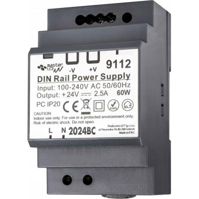 Napájecí zdroj na DIN lištu, 24V 60W 2,5A, IP20, pro rozvaděče (stabilizované napětí)