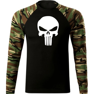 Dragowa Fit-T tričko s dlhým rukávom punisher woodland