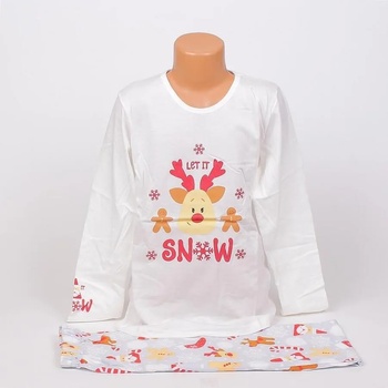 Image 1 of Детско-юношеска коледна пижама за момиче в бяло