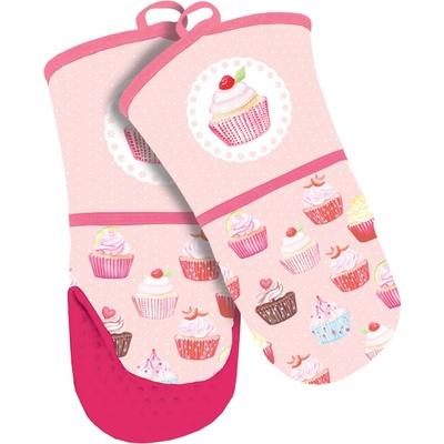 Alvarak kuchyňská chňapka Cupcake ružová so silikónovou dlaňou