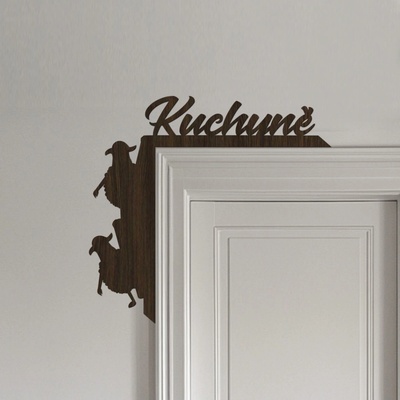 dřevo života Dřevěná cedulka do rohu dveří Kuchyně Rozměry (cm): 21x20, Zvolte barvu dekoru: Wenge