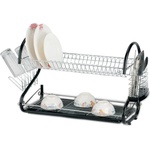 Rosberg Сушилник за съдове Rosberg R53000A, 2 нива, 55х25х38 см, Черен (55553000AB) - topmall