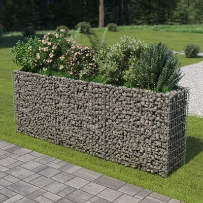 Nabytek XL Gabionový vyvýšený záhon pozinkovaná ocel 270 x 50 x 100 cm
