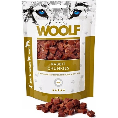 Maškrta pre psa Woolf Rabbit Chunkies králik 100 g