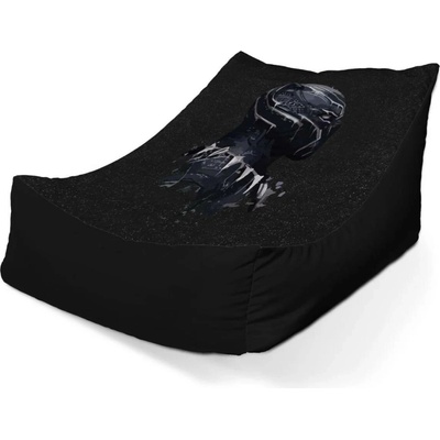 Sablio Sedací vak Lounge black panther z profilu Vesmír 80 x 95 x 50 cm