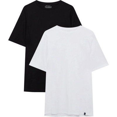 Pull&Bear Тениска черно, бяло, размер XXL