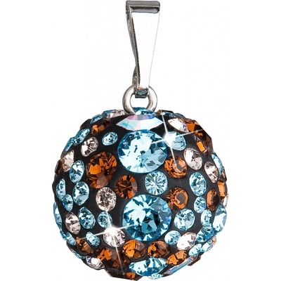 Pavona Stříbrný přívěsek s krystaly Swarovski mix barev kulatý 34081.3 aqua