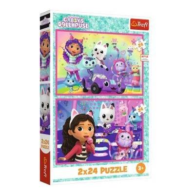 Trefl Trefl: Къщичка за кукли на Габи, Играй с Габи - 2 x 24 части пъзел