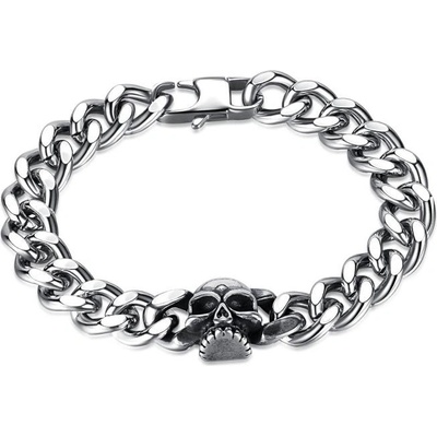 Impress Jewelry Cuban náramek z nerezové oceli s lebkou GS1360