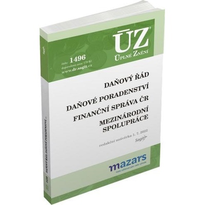 ÚZ 1496 Daňový řád, Finanční správa, Daňové poradenství, Platby v hotovosti - autor neuvedený